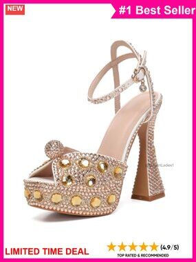 Platform Slingback High Heel Peep Toe Sandal Faux Leather Wedding Evening Shoe